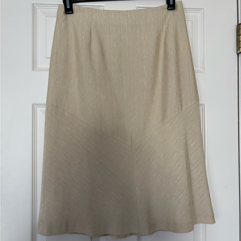 Silk Mac & Jac Elegant Cream A-Line Skirt